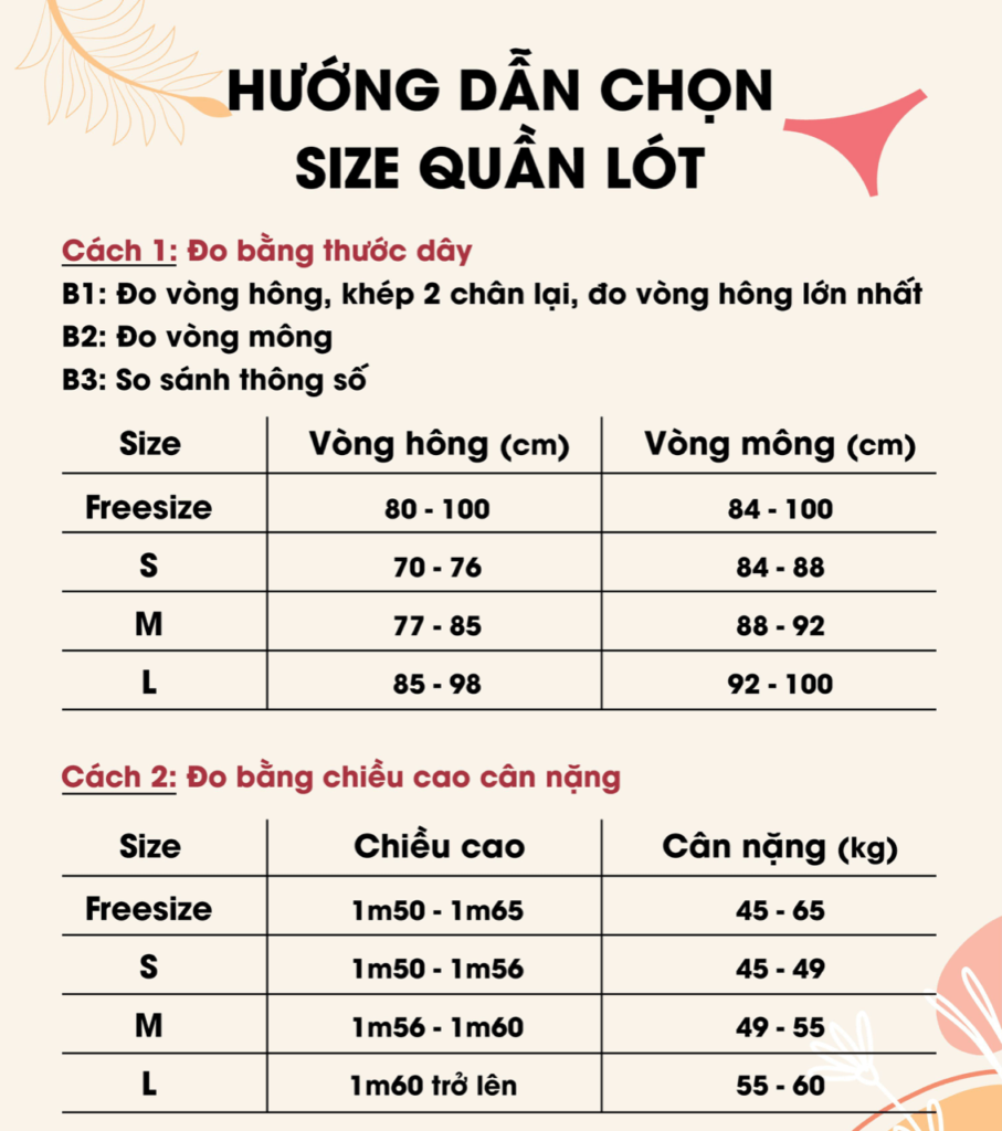 Cách Đo Size Quần Lót Nữ